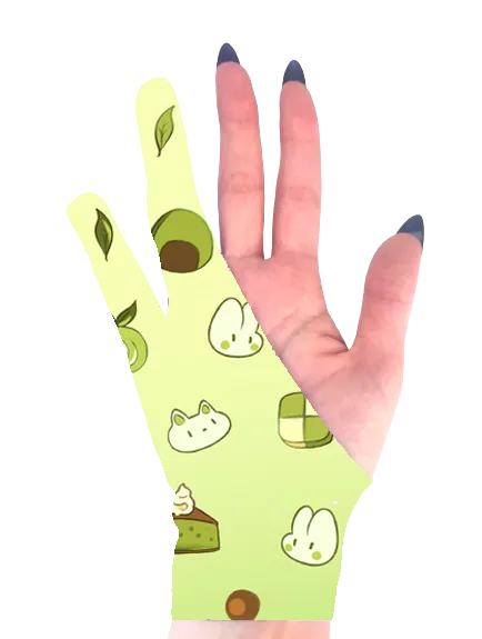 GUANTES DE DIBUJO (Diseño ajustado) - Té Matcha - 画像 (4)