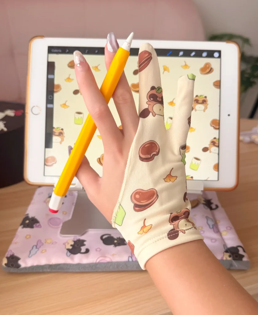 GUANTES DE DIBUJO (Diseño ajustado) - Hojicha Tanuki
