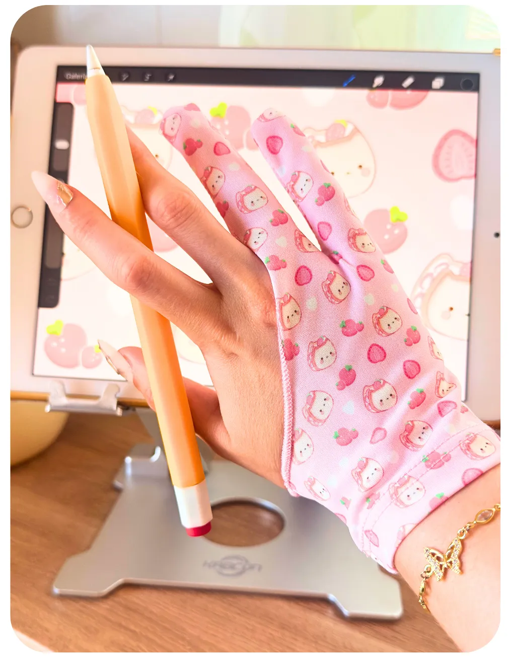 GUANTES DE DIBUJO (Diseño ajustado) - Ichipan Fresa